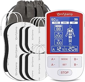 Comfytemp TENS Unit Muscle Stimulator – FSA/HSA Eligible Pain Relief Machine with 20 Modes & DIY – Dual Channel EMS & Electric Pulse Massager for Back, Shoulder, Sciatica, and Knee