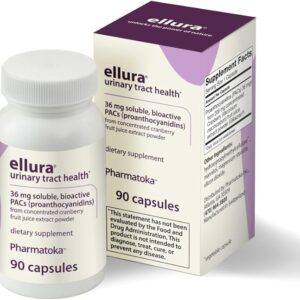 ellura – 36mg Clinically Proven PACs – Concentrated Cranberry Fruit Juice Extract – Urinary Tract & Bladder Health Supplement – 90 Capsules