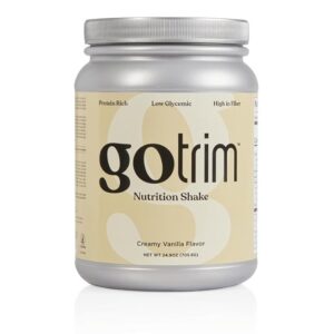 GoTrim Nutrition Shake – Creamy Vanilla – 14 Servings – High Protein Meal Replacement with 19g Protein & 10g Fiber – Ready to Drink – Gluten-Free, No Added Sugar