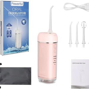Powerful Portable Cordless Water Dental Flosser – Rechargeable 2000mAh Li-ion Battery – 5 Cleaning Modes – Large Telescopic Water Tank – IPX7 Waterproof Oral Irrigator for Travel & Home Use