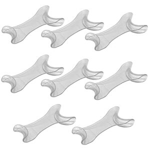 Angzhili 8 Pcs Dental Intraoral Cheek Lip Retractors – X-Small Clear Plastic Double-Head T-Shape Mouth Openers for Orthodontics, Teeth Whitening & Dental Exams
