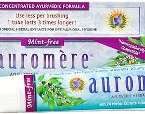 Auromere Ayurvedic Herbal Toothpaste, Mint Free – Fluoride Free, Vegan, Neem & Peelu – 4.16 oz (1 Pack)