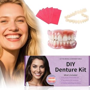 At-Home DIY Denture Kit – Complete Upper & Lower False Teeth Set – Easy Smile Transformation & Temporary Tooth Replacement – SQ3