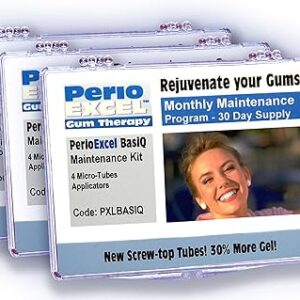 PerioEXCEL PXL Basic Tripack Gum Therapy Gel Kit – CoQ10 Gum Gel for Bleeding & Sensitive Gums, Promotes Strong & Healthy Gums – 3-Month Supply